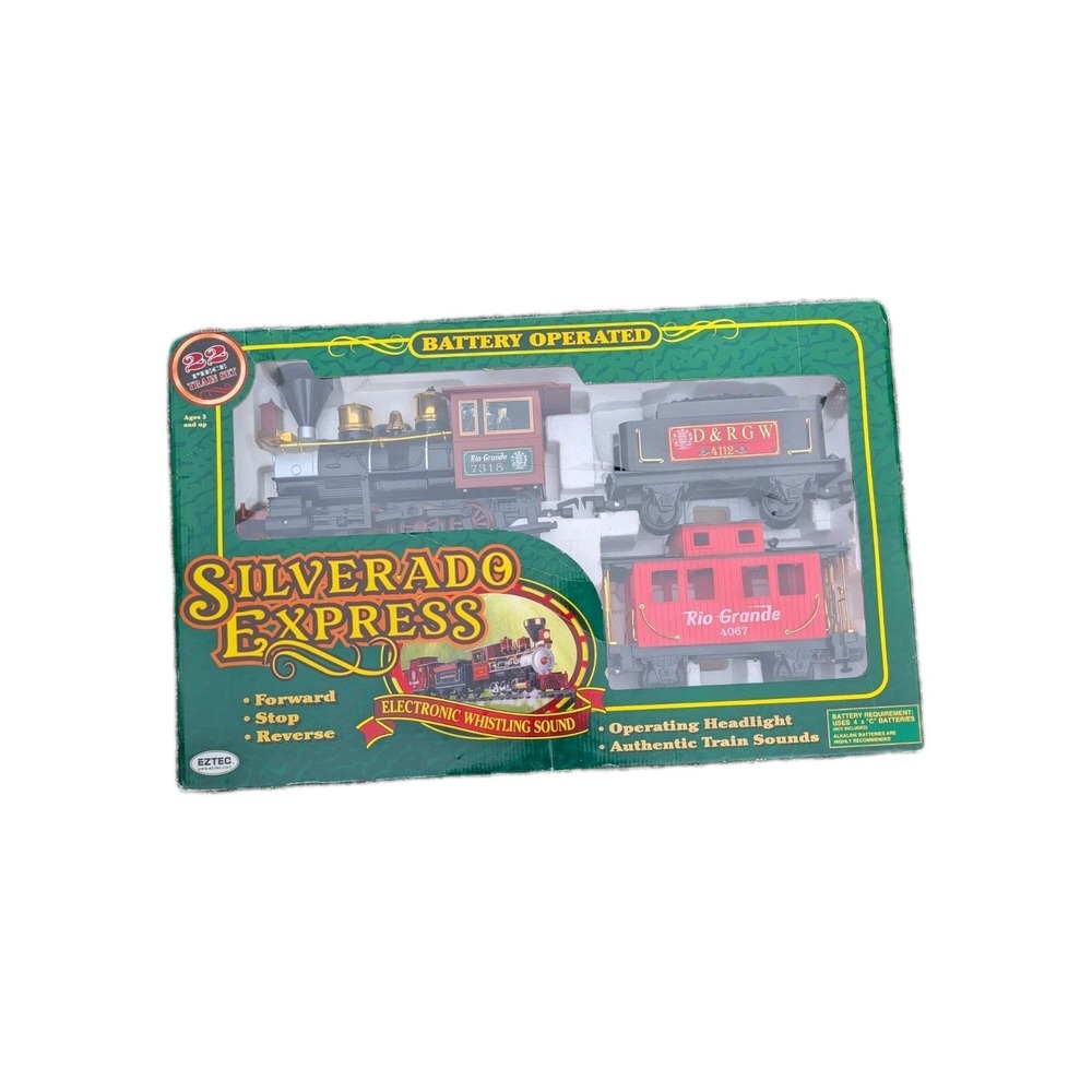 Battery Operated 22-Pc Electronic Whistling Sound Silverado Express Train Set